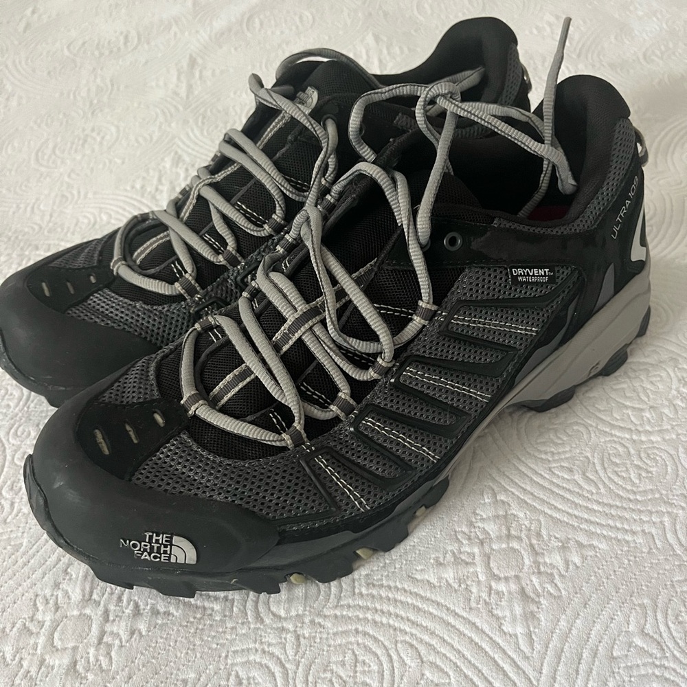The North Face Men's Black and Gray Hiking Shoes